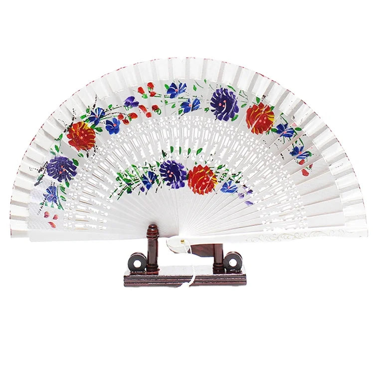 Wholesale Spanish Solid Color Wooden Hand Fan for Eventsspanish Wooden Hand Fan