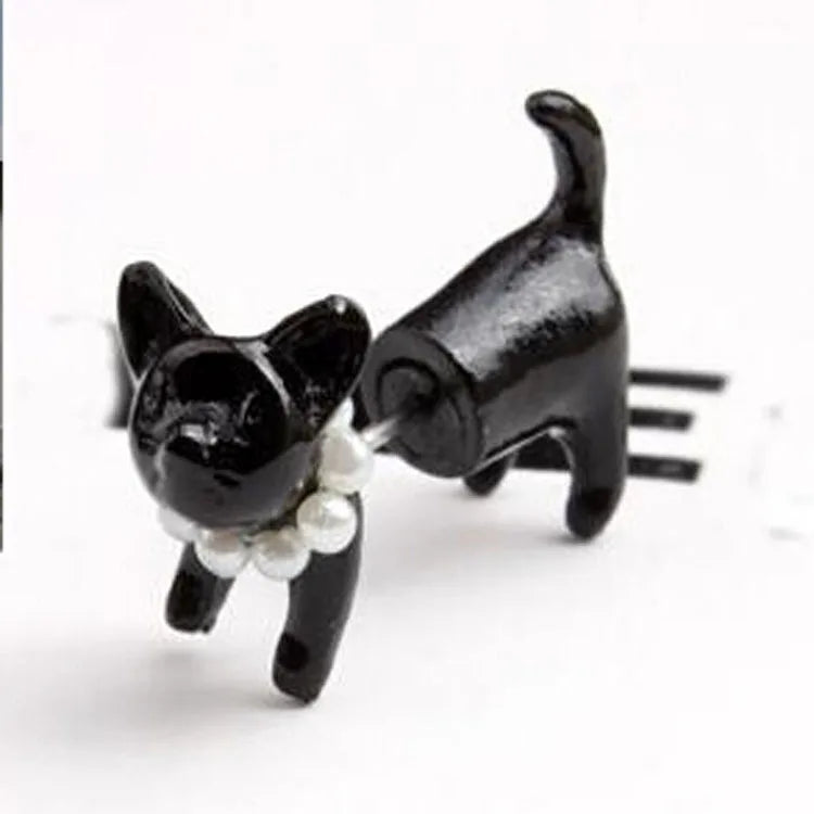 Punk Jewelry Pet 3D Animal Cat Earrings for Women Cartoon Animal Stud Earrings