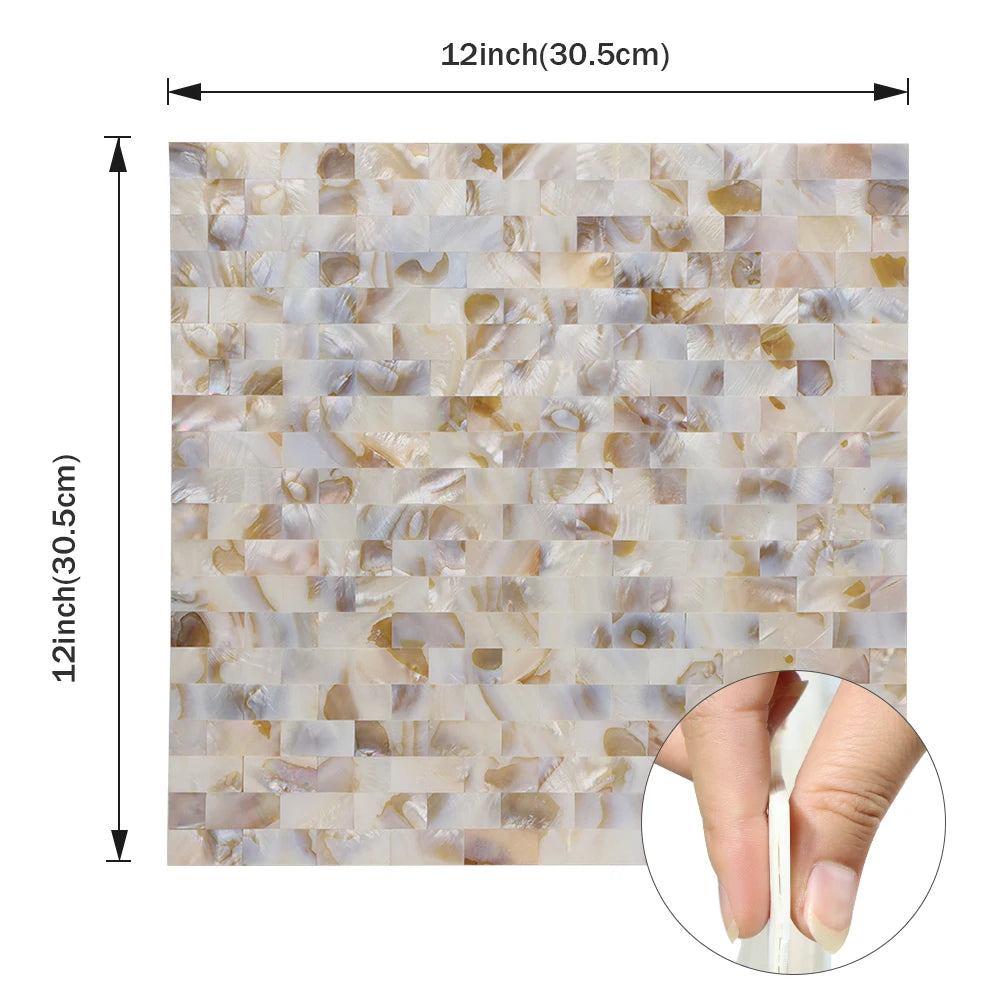 Vividtiles Wholesales Mother of Peal Mosaic Oblong Shape Tiles Decorated Bedroom