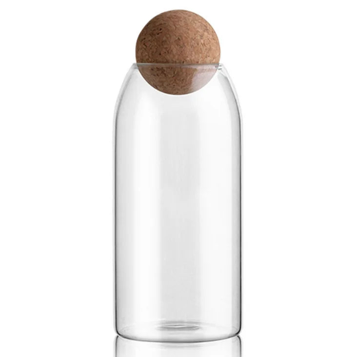 1100ML Glass Food Storage Jar with Airtight Seal for Ball Cork Lid for Storing Food