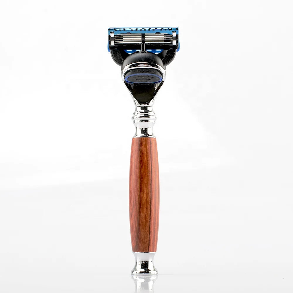 Single Blade Stainless Steel Personal Care Private Label Barber Men Shaving Wooden Safety Razor MegaBDM