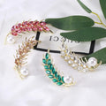 Elegant Alloy Wheat Brooch Pins Crystal Jewelry Accessories for Women's Hijab Decoration for Weddings Parties and Gifts