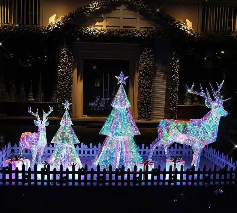 2024 Latest Hexagon Shape Outdoor Christmas Decoration with LED Adjustable Lights Customizable Size & Color