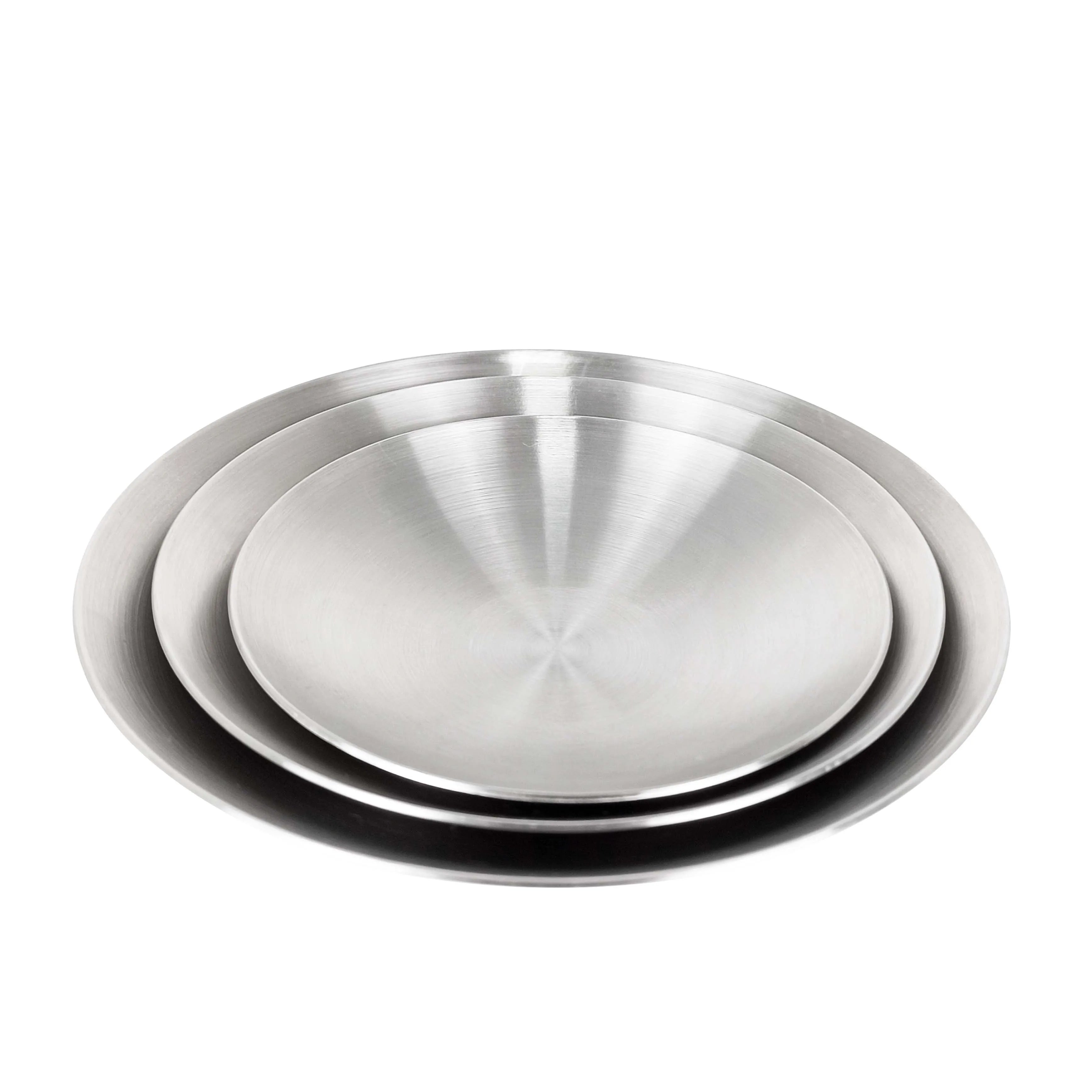 2024 Round Grey Gold Tray Stainless Steel Storage Food Candle Plate Luxury Decorative Metal Serving Tray