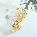 Trendy vintage twist chain hollow gold 18k plated stainless steel hot selling women hoop earrings pendientes de acero inoxidable