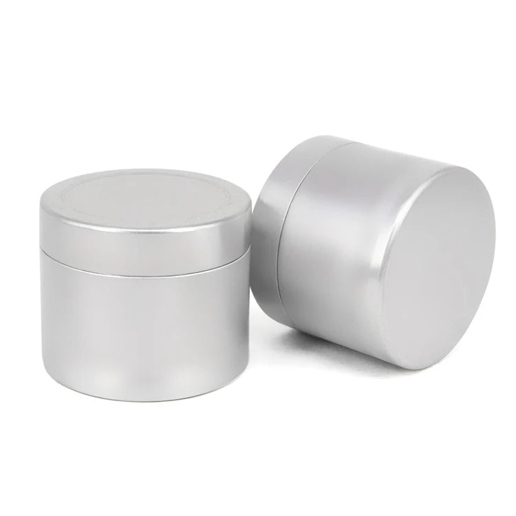 Empty Aluminum Tea Light Candle Tins Silver Round Wax Containers for Candle Making Cosmetic Cream Jars Bulk Storage Packaging