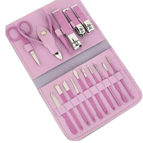 Custom Logo Manicure Pedicure Set Professional Toenails Cuticle Cutter Fingernails Grooming Kit Nail Clippers Set 16 in 1&5 in 1
