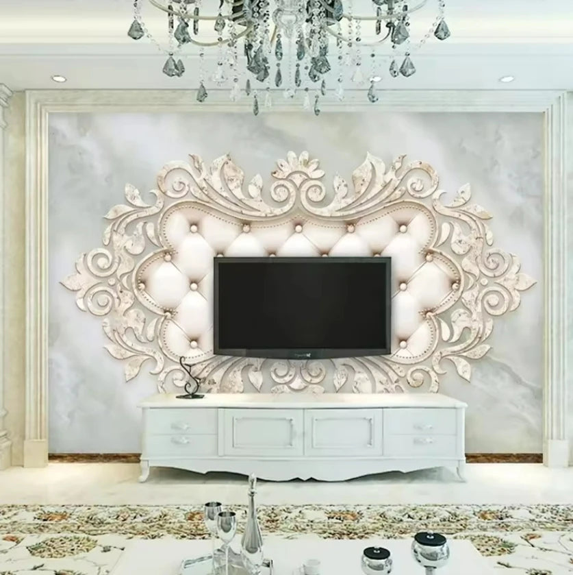 Custom Mural Modern European Style Plaster Soft Package Wallpaper Bedroom Living Room TV Background Photo Wall Paper