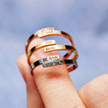 Fashion Non Tarnish Silver 18K Gold PVD Plated Adjustable Stainless Steel Personalized Custom Logo Rings Jewelry for Women