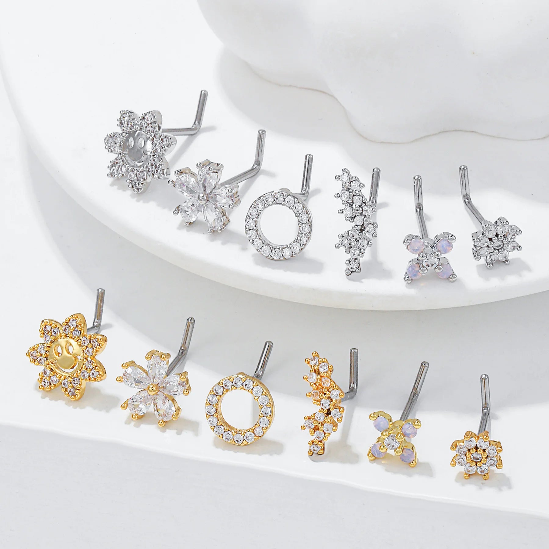 Gaby New Nose Piercing Flower Nose Ring Stainless Steel butterfly Nose Studs for Women Wholesale Body Piercing Jewelry