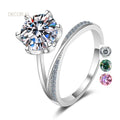 Trendy Colorful Jewelry Women Rings Eternal VVS1 Moissanite Diamond Pass Diamond Test 3CT S925 Sterling Silver Ring