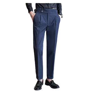 Men's 100% Polyester Slim Straight Solid Color Classic Casual Cargo Pants Mid Waist Youth Four Seasons Waterproof Breathable