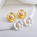 Unique Design Silver Needle French Baroque Pearl Stud Earrings Vintage Luxury Freshwater Pearl Earrings for Women