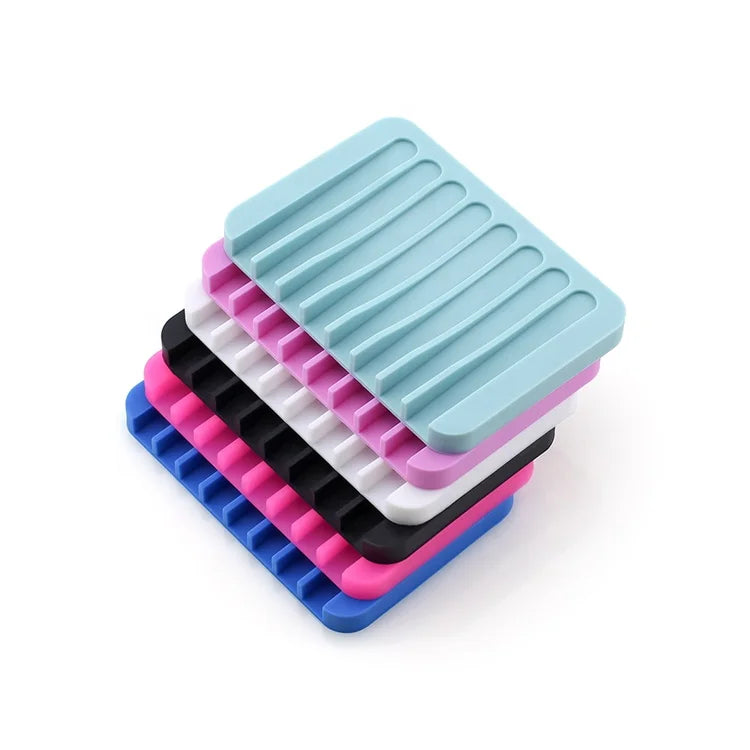 Hot Sell Creative Wholesale Soft Silicone Anti-slip Classic Style 11.5x8cm Customized Color Soap Holder