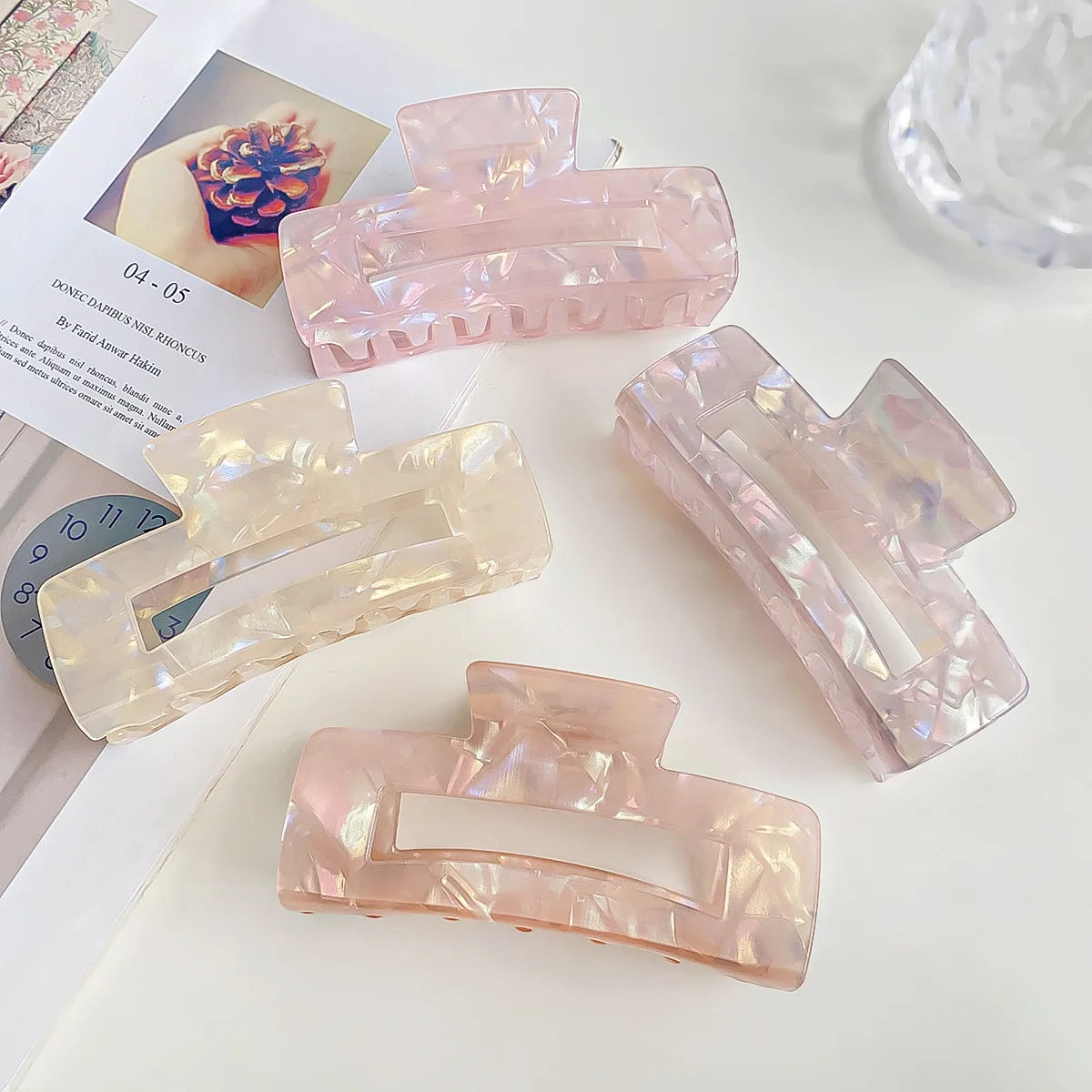 Luxury Korean Women Plastic Claw Hair Clips for Thick Hair Daily Use Fantasy Colorful New Arrival Large Size Hair Accessories