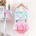 New Children Two Piece Swimsuit Girls Cute Cartoon Print Bathing Suit Swimwear Wholesale