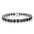 Rhodium18K White Gold Plated 925 Sterling Silver Hip-Hop Style 5.5mm Black Pagoda Cut Moissanite Tennis Chain Bracelet