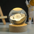 Creative Gifts 3D Crystal Ball Lamp 6/8cm Saturn Crystal Ball Night Lamp Transparent Removable Glow LED Crystal Ball Night Light