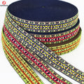 38mm Jacquard Webbing Colorful Cotton  National Style  Ribbon for Garments Shoes Bags Belt Hat Decoration Headwear Accessories