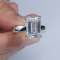 MSR-1462 PT950 Classic Four Claw Diamond Wedding Engagement Rings 5ct D VS1 Emerald Cut Lab Grown Diamond Ring