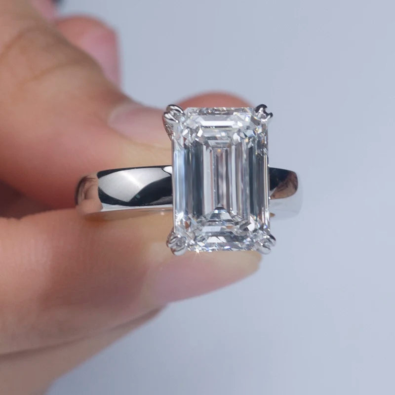 MSR-1462 PT950 Classic Four Claw Diamond Wedding Engagement Rings 5ct D VS1 Emerald Cut Lab Grown Diamond Ring