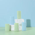 In Stock 15g Mini Oval Twist-up Plastic PP Lip Balm Deodorant Stick Containers Empty Pink Blue Green for False Eyelashes Wigs