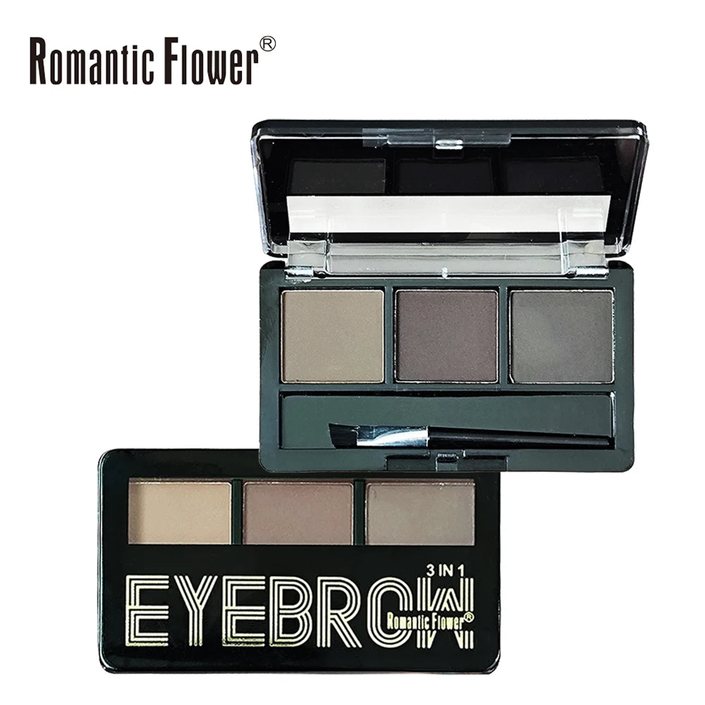 New Design Wholesale 3 Color Makeup Waterproof High Pigment Pressed Powder Eyebrow Powder in Stock