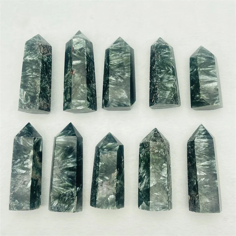 Wholesale Natural Crystal Point Seraphinite Points Crystal Tower for Decoration