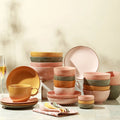 Q08 Nordic Ceramic Tableware Household Luxury Modern High-Grade Bowl Plate Tableware Set