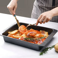 11 Inch Rectangular Pizza Pan 0.8MM Thickened Carbon Steel Baking Tray Non-stick Cake Mold with Handle
