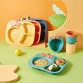 Children's Strawberry Dinner Plate Complementary Food Plate Grid Household 4-piece Set Pp Dinner Plate Kindergarten Dish Set