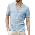 Summer New Men's Short-Sleeved T-shirt Cotton and Linen Casual Men's T-shirt Shirt Male Breathable Pullover Tops Shirt