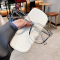 Black Large Square Frame Anti-Blue Light Glasses Female Jelly Color Korean Trendy Glasses Customizable Myopia Glasses