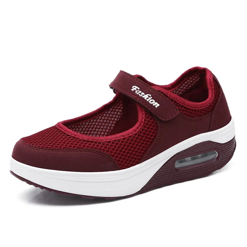 Sinodiving Comfortable air Cushion Women Sports Shoe Mesh Cloth Vamp Lightweight Breathable Sneakers for Female Work Nurse Shoes