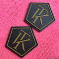Hot Sell Sew on PVC Rubber LabelCustom logo Pentagon Shape PVC Rubber Label for Garment