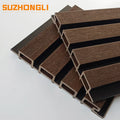 Anti-UV Co-extrusion WPC Fluted Outdoor Wall Panels Waterproof PVC Background Grille Cladding for Saudi Arabia Market