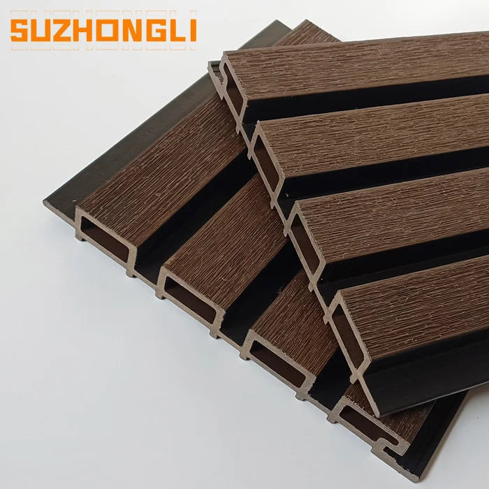 Anti-UV Co-extrusion WPC Fluted Outdoor Wall Panels Waterproof PVC Background Grille Cladding for Saudi Arabia Market
