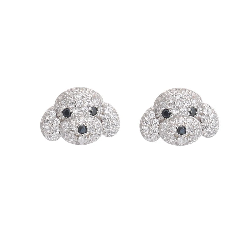 REETI 925 Sterling Silver Cute Puppy Stud Earrings for Women Trend Personality Lady Fashion Jewelry