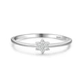 Simple Trendy Jewelry 925 Sterling Silver Hexagon Shape Full CZ Diamond Women Tiny Six-pointed Star Stackable Finger Ring