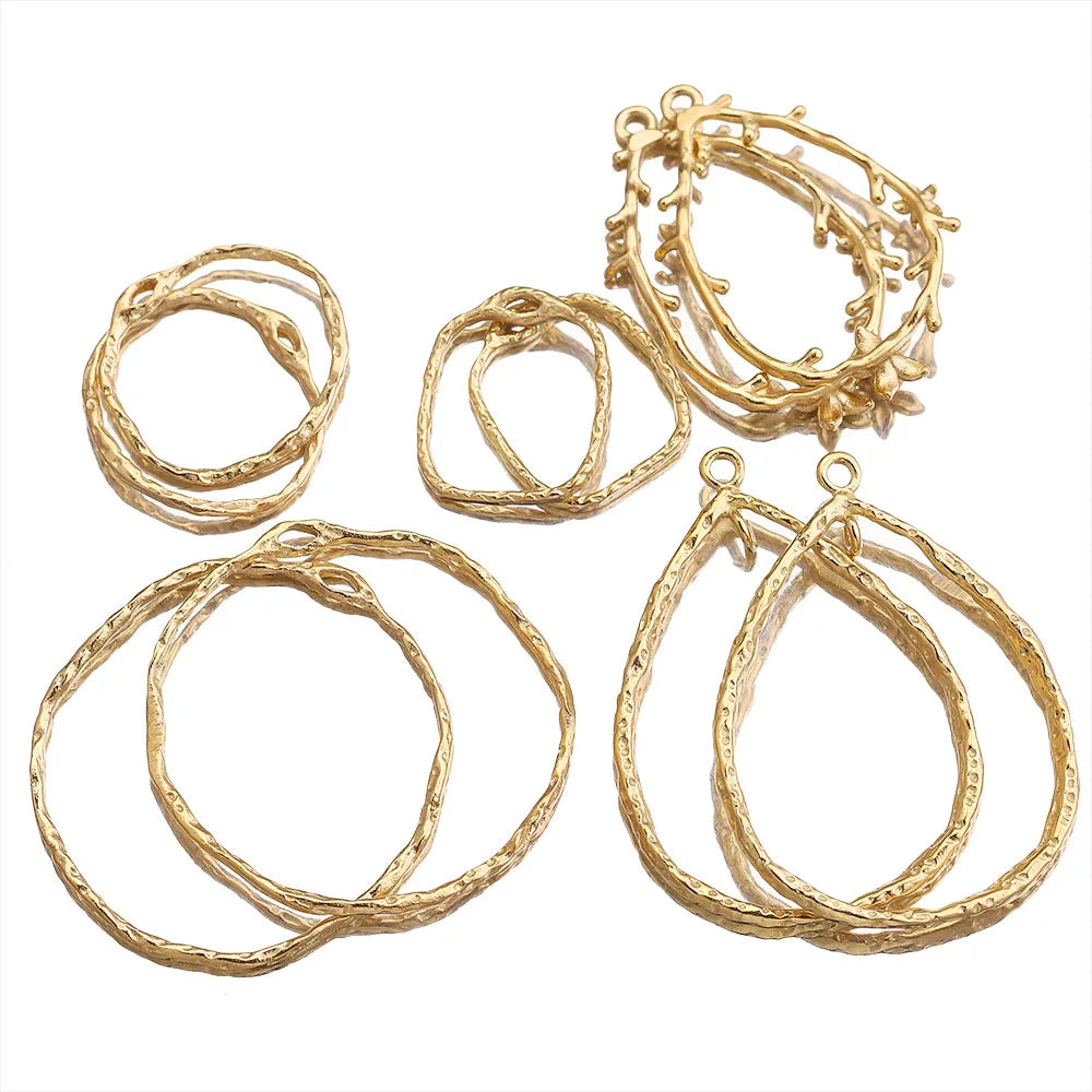 5pcs/Bag Stainless Steel Jewelry Accessories Heart Geometric Accessories Jewelry Earrings Charms for Jewelry Making Wholesale