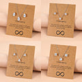 New Classic Geometric Shape Full Zirconia Necklace Earring Jewelry Set for Women Girls