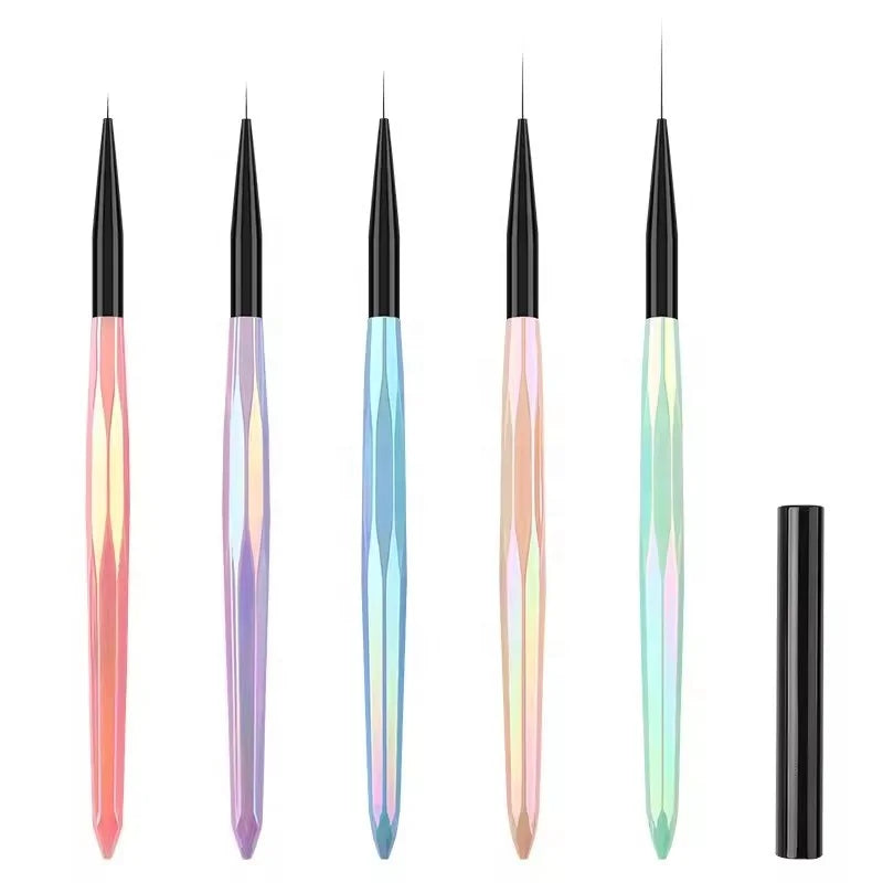 Nail Liner Brush Aurora Handle Nail Art Pen Brush Drawing Lines Stripe Painting Flower Pen Nail Art Manicure Tools