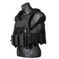 IDOGEAR Combat Training Paintball Black Quick Release Molle Modular Vest Plate Carrier Tactical Vest with Mag Pouch
