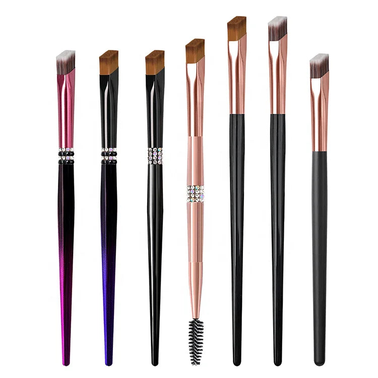 New Design Private Label Eye Makeup Magic Tool Hairline Brush Diamond Bling Wild Angles Square Head Eyebrow Brush