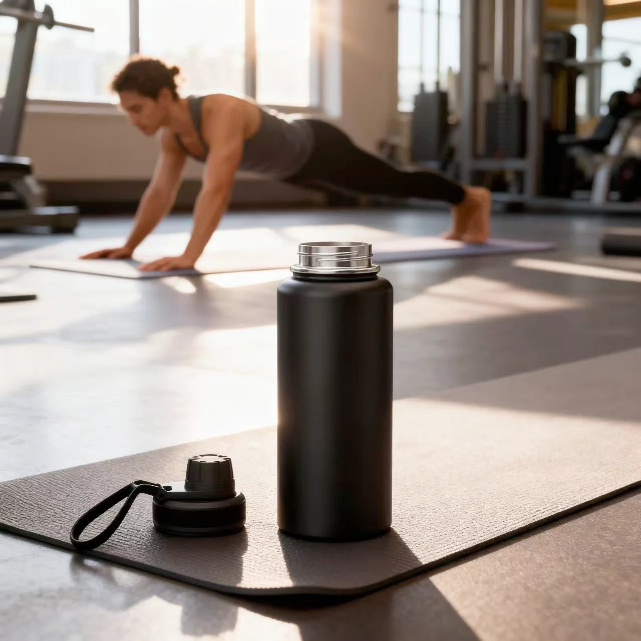 Hot 32oz Vacuum Insulated Wide Mouth Water Bottle Double Wall Powder Coated Travel Flask Portable Bottle for Gym Outdoor Hydro