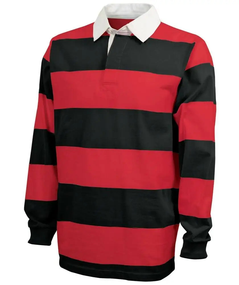Polo Shirts Long Sleeve Rugby Jersey Men's Black and Grey Two Tone Color Best Quality Rugby Shirt