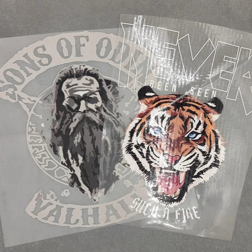 Custom Vinyl Label Heat Transfer Paper Iron on Screen Print Transfer Plastisol Transfer Sticker