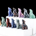 New Products Natural Crystal Wolf Toy Feng Shui Style Rough Stone Ore Specimens Home Decoration Animal Ornaments for Gift