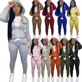 Full Zip up Plain Hoodie and Sweatpants Two Piece Set Women Clothing Ladies Track Suit 2 Piece Set Hoodies Sets Custom Logos