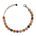 Delicate Rose Gold Plated Silver 925 Jewelry Natural Tourmaline Bracelet for Women Birthday Gift